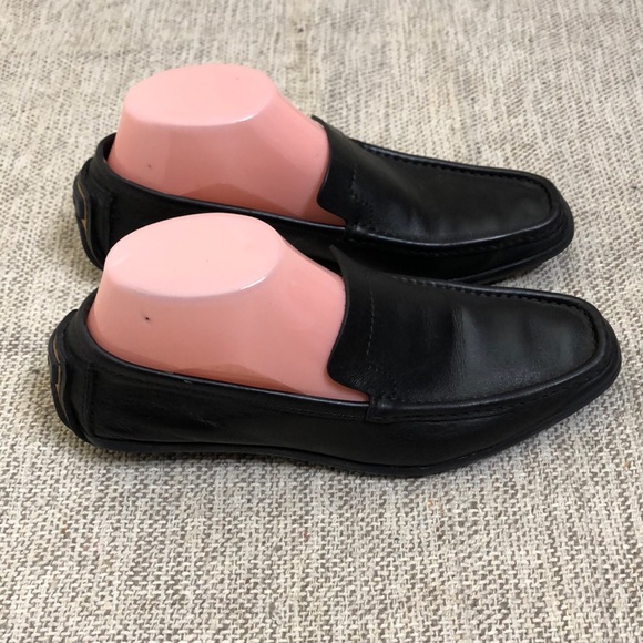 AUTHENTIC GUCCI BLACK LEATHER LOAFER WOMENS SZ 8.5 - Picture 2 of 9